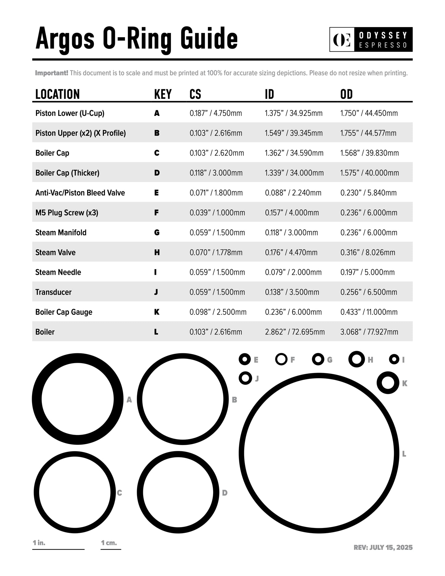 Argos Complete Overhaul O-Ring Kit